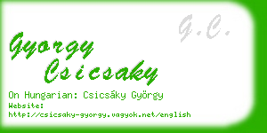 gyorgy csicsaky business card